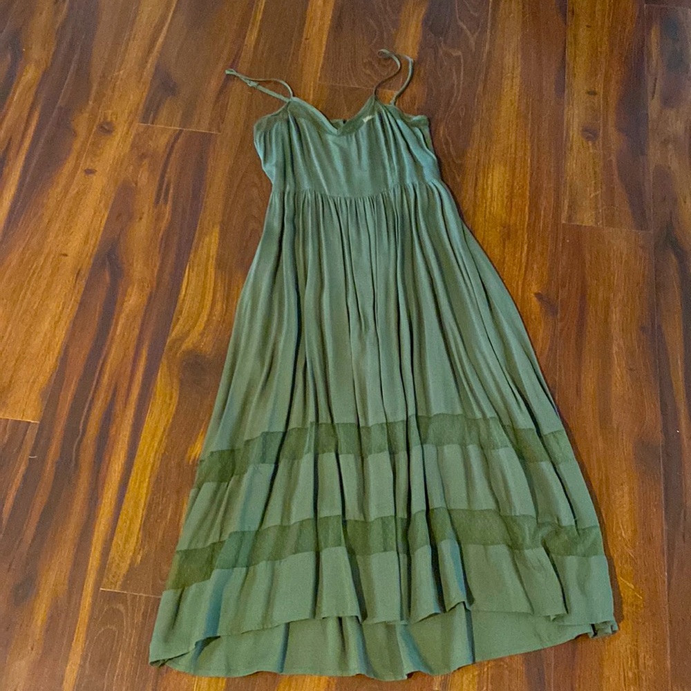 Dark green bohemian dress